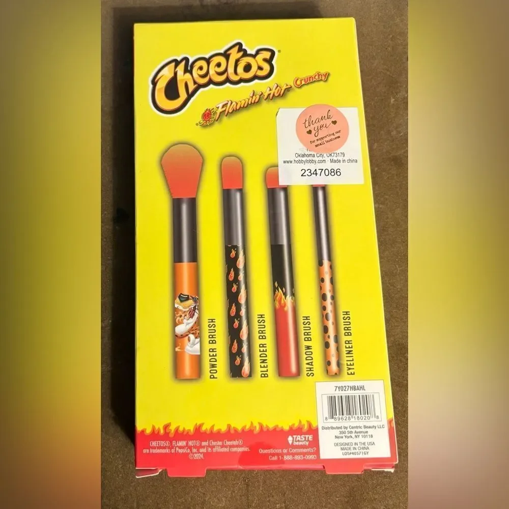 New Flamin' Hot Cheetos 4PC Cosmetic Brush Set